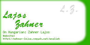 lajos zahner business card